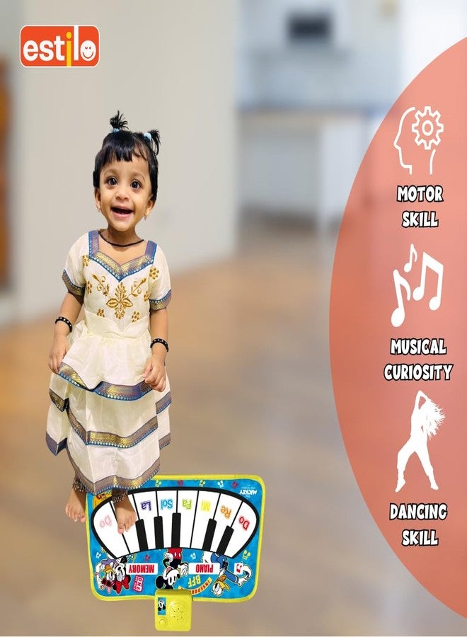 إستلو سجادة بيانو أرضية من إستيلو للأطفال الصغار | سجادة لعب للأطفال مع موسيقى و11 مفتاحًا | هدية موسيقية للأولاد والبنات من عمر 1 إلى 6 سنوات | لوحة مفاتيح تفاعلية للأطفال الصغار (ميكي ماوس) - Image 5